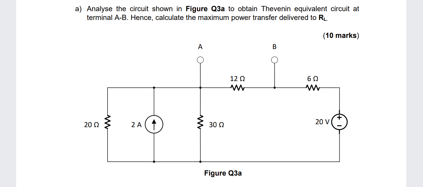 Solved a) Analyse the circuit shown in Figure Q3a to obtain | Chegg.com