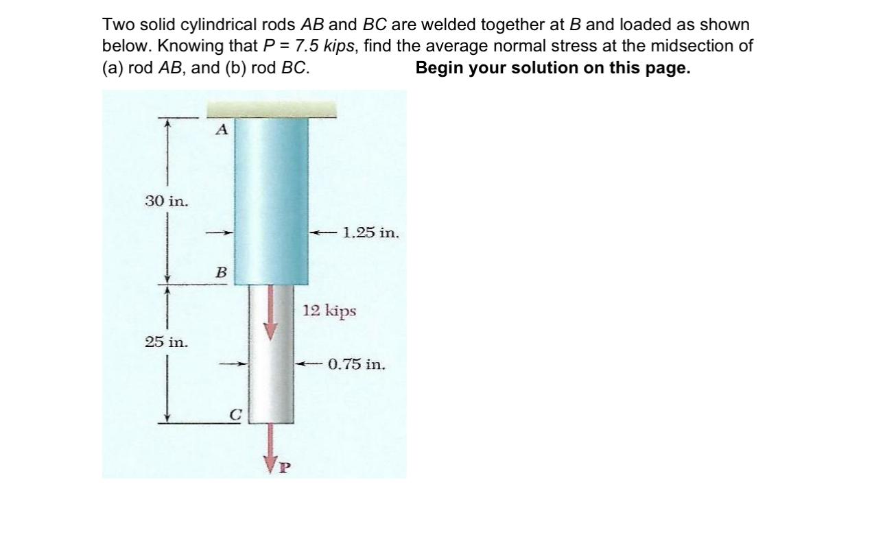 Solved Two Solid Cylindrical Rods AB And BC Are Welded | Chegg.com