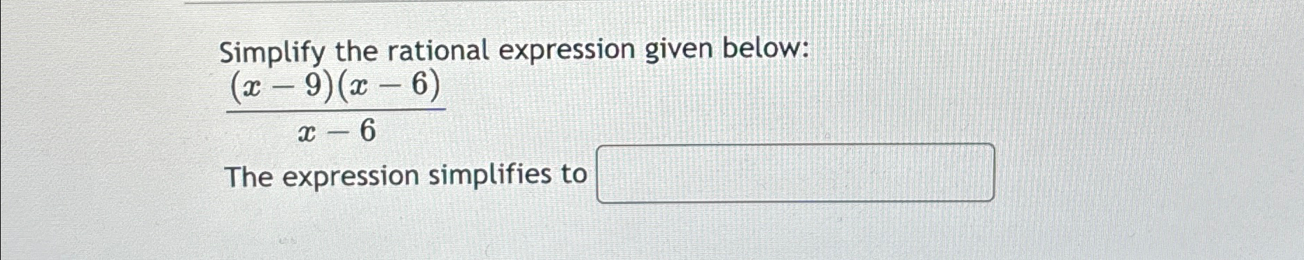 Solved Simplify the rational expression given | Chegg.com