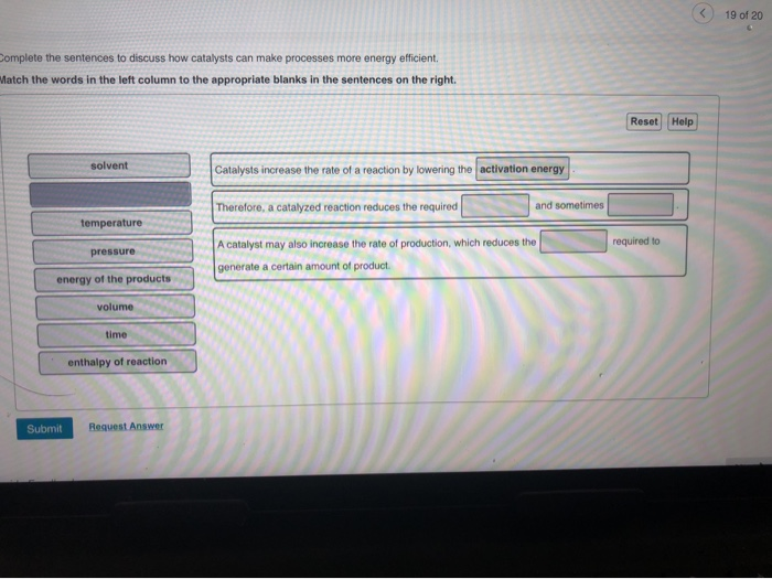 Solved 19 of 20 Complete the sentences to discuss how