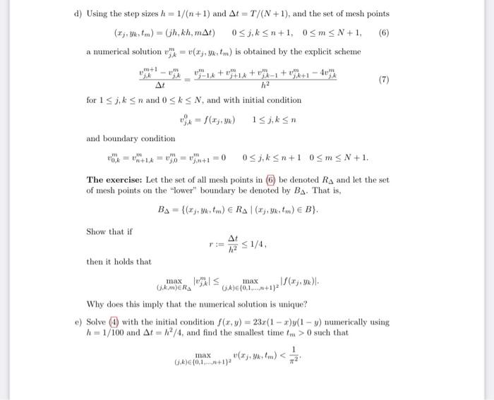 Exercise 3 . We consider the following heat equation | Chegg.com