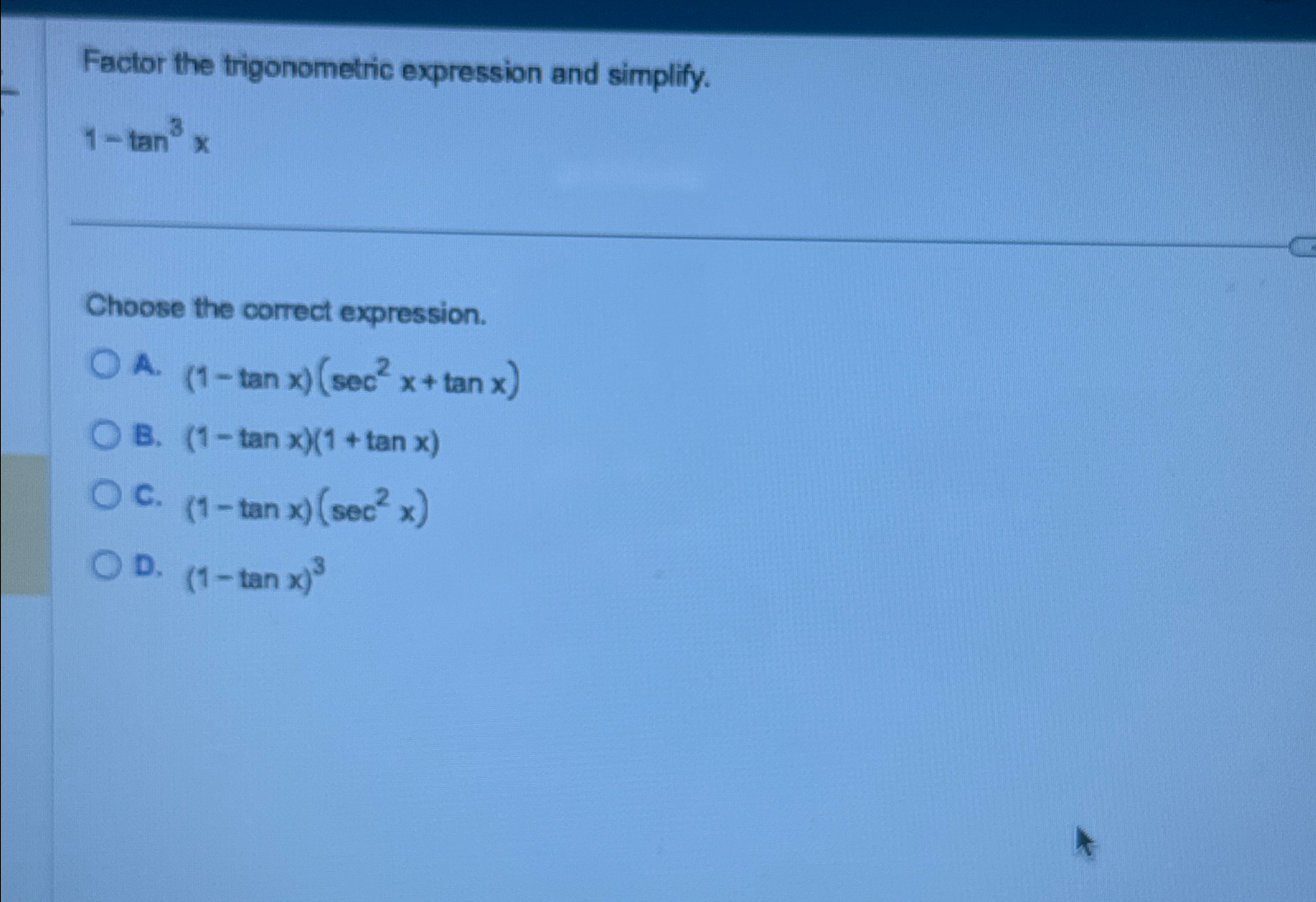 Solved Factor The Trigonometric Expression And 6044