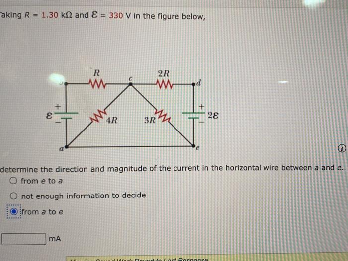 Solved Taking R = 1.30 k2 and = 330 V in the figure below, R | Chegg.com