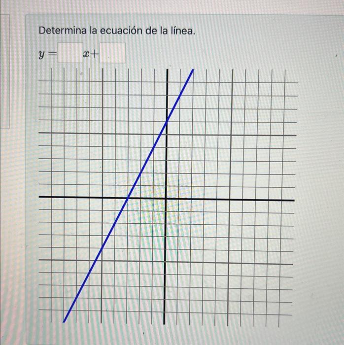 Determina la ecuación de la línea. \[ y=\quad x+ \]