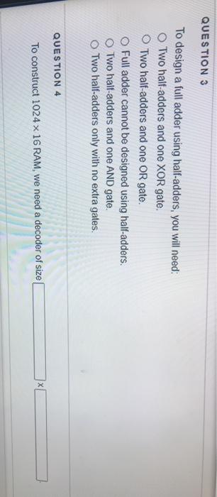 Solved QUESTION 3 To design a full adder using half-adders, | Chegg.com