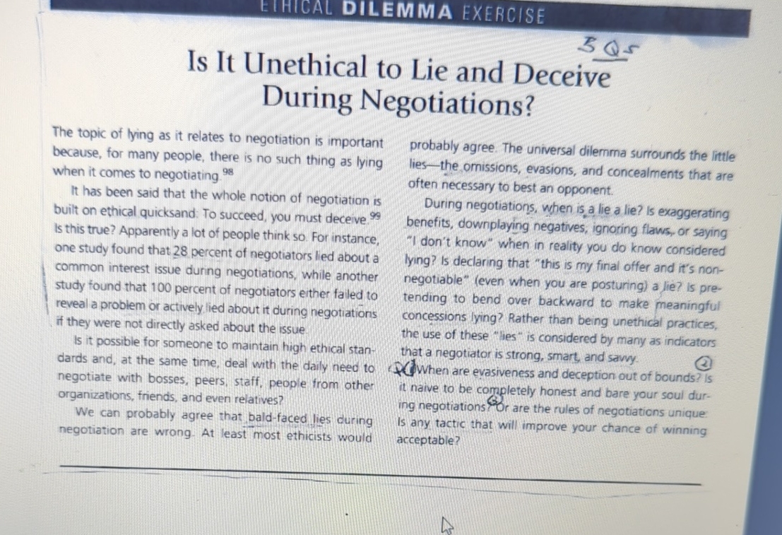 Solved EIHICAL DILEMMA EXERCISEIs It Unethical to Lie and | Chegg.com