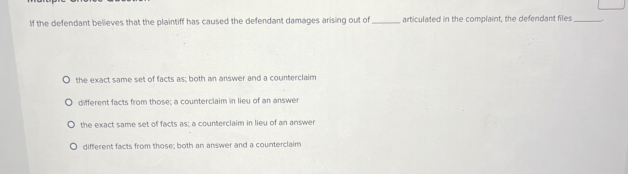 Solved If the defendant believes that the plaintiff has | Chegg.com