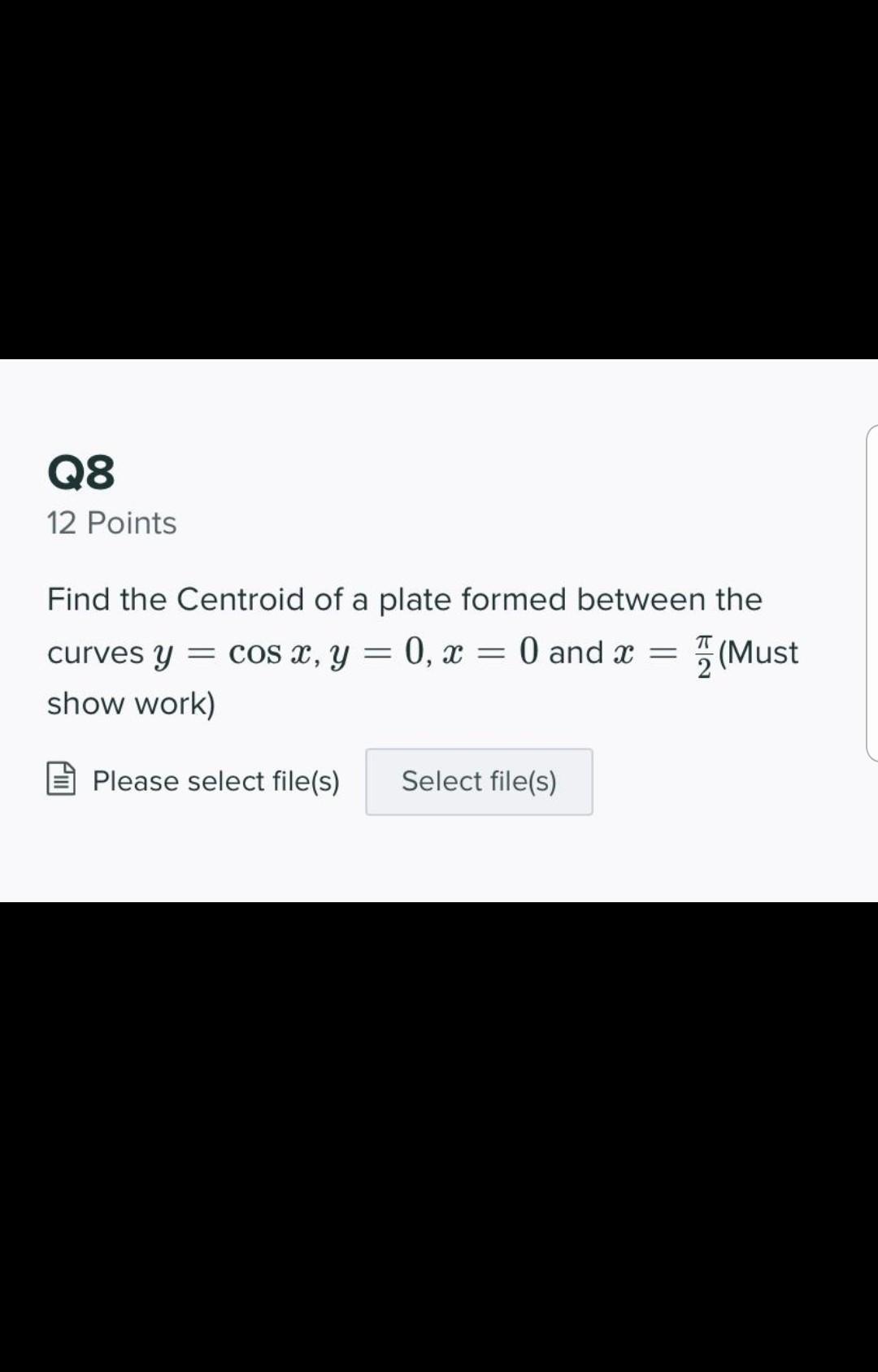 Solved Q8 12 Points Find the Centroid of a plate formed | Chegg.com