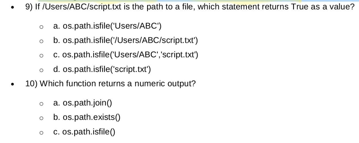 Script File With Path Solved 9) If /Users/ABC/script.txt is the path to a file, | Chegg.com