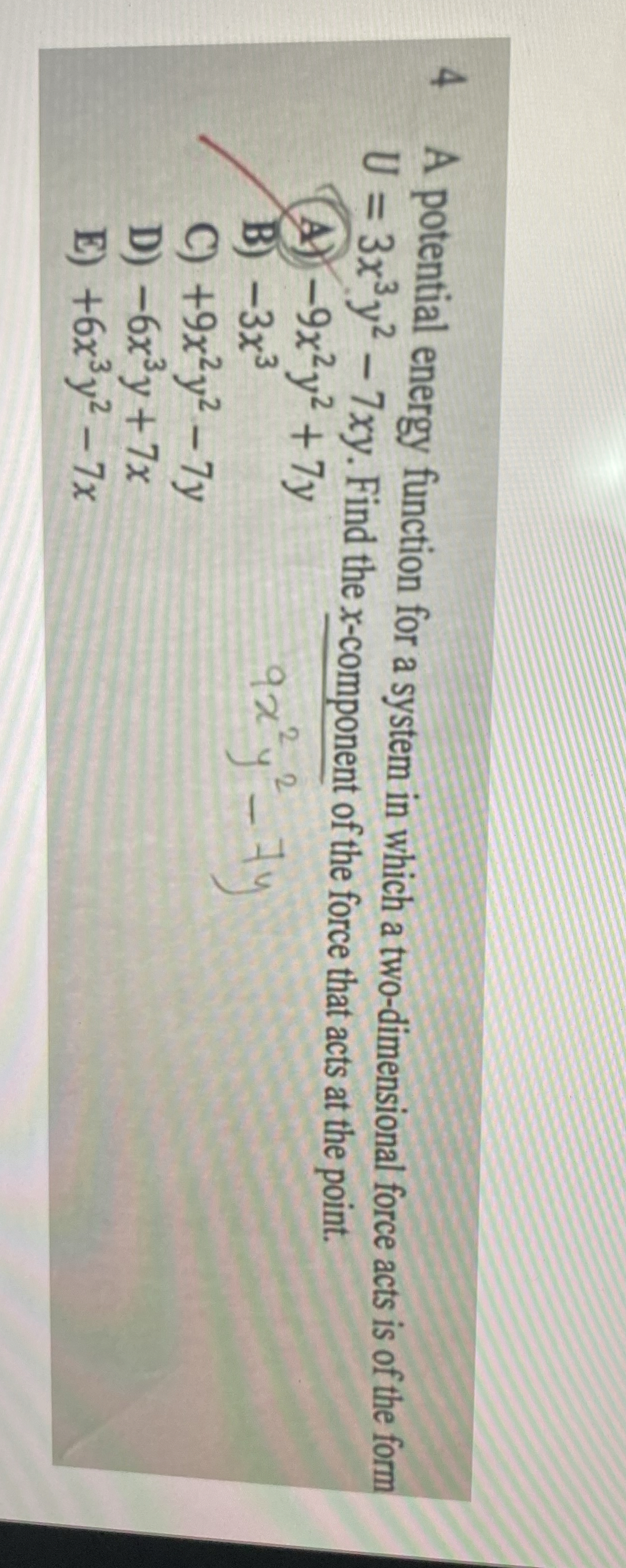 Solved by an EXPERT 4 ﻿A potential energy function for a system in ...