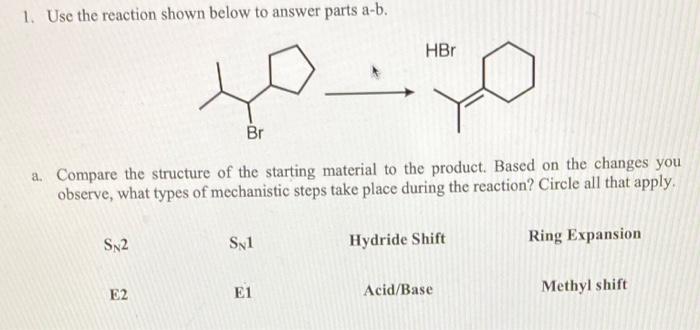 Solved 1. Use The Reaction Shown Below To Answer Parts A-b. | Chegg.com