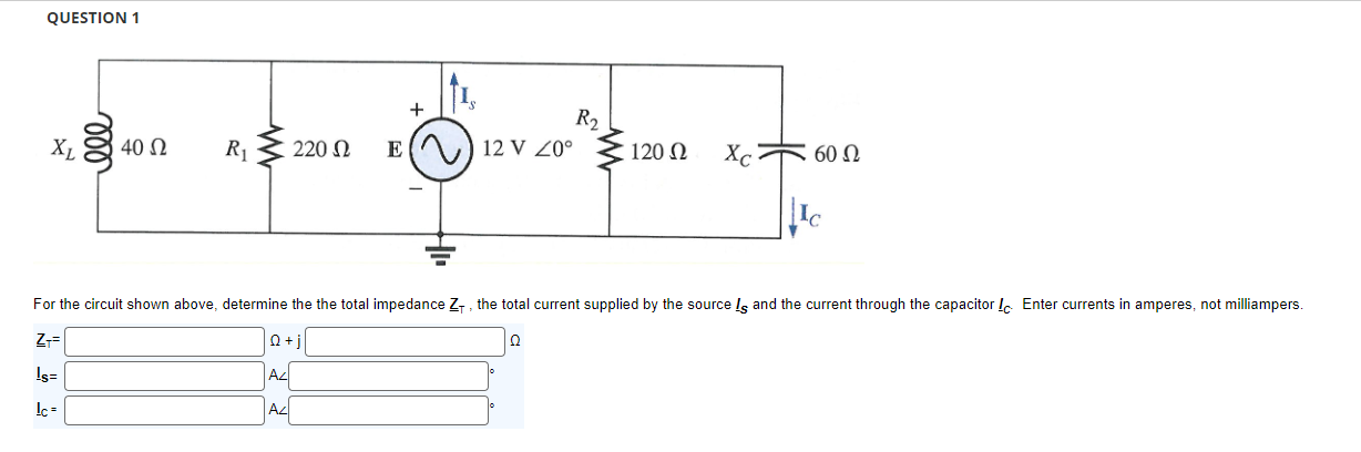 Solved QUESTION 1For the circuit shown above, determine the | Chegg.com
