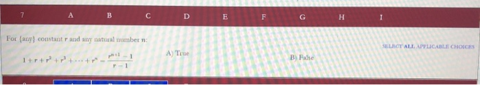 Solved 7 A B C D E F G H Н 1 Fot (any) constant and any | Chegg.com