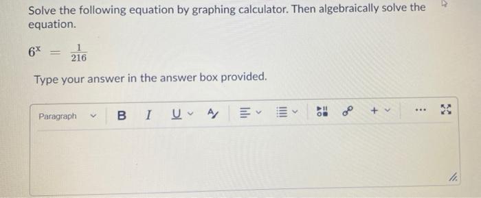 Solved Solve the following equation by graphing calculator. | Chegg.com