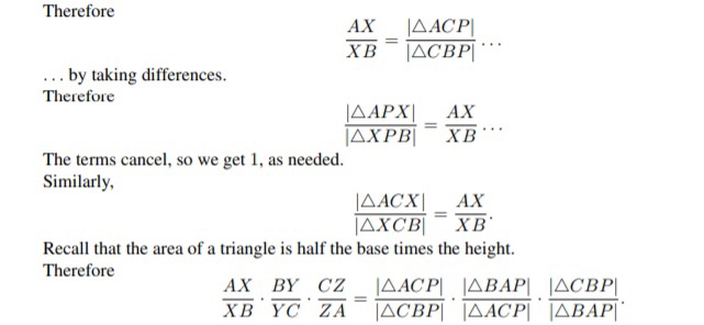 Solved Theorem. Let P be a point inside a triangle ABC. | Chegg.com