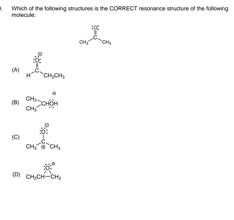 Solved Which of the following structures is the CORRECT | Chegg.com