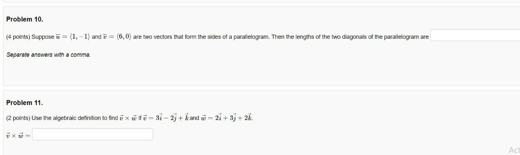 Solved Problem 10. (4 Points) Suppose ū= (1, -1) And V = | Chegg.com