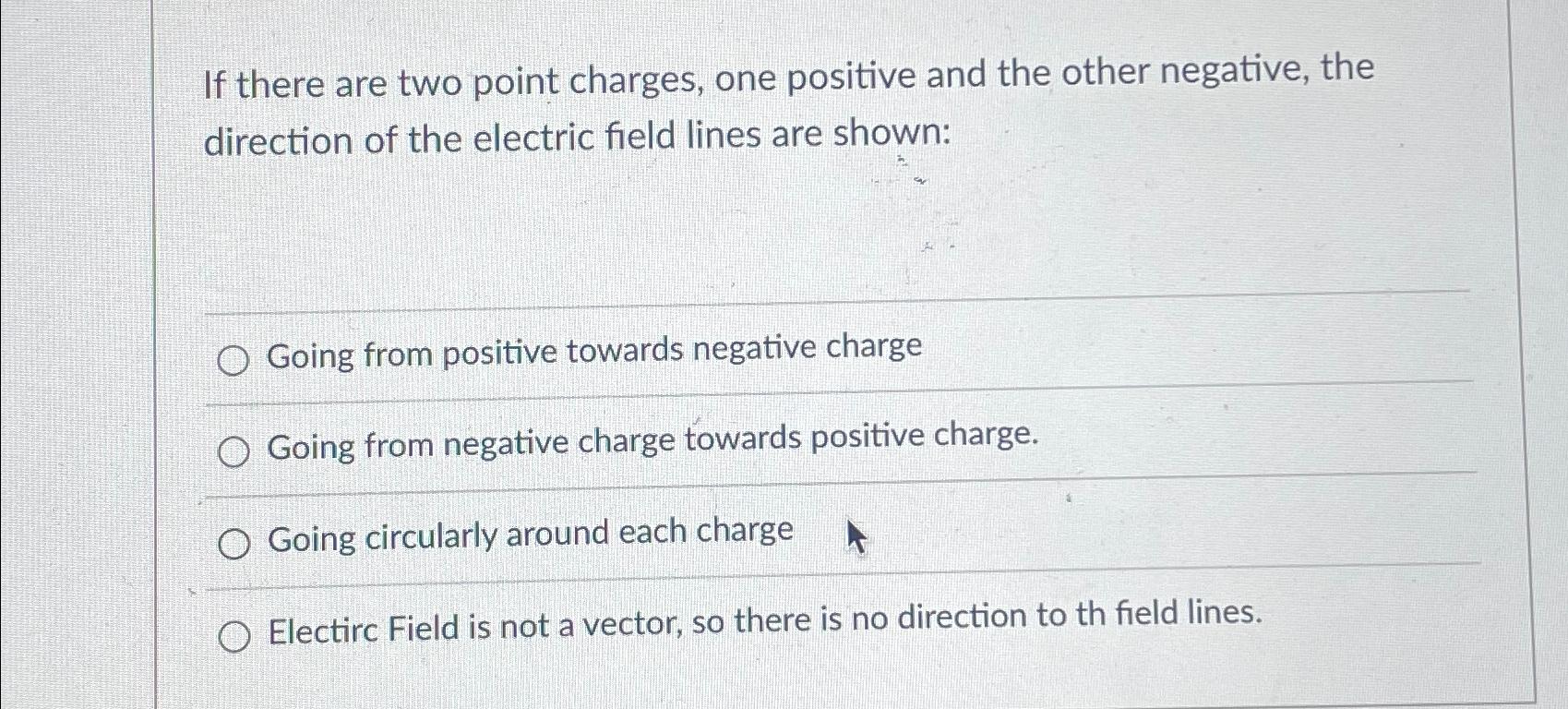 Solved If there are two point charges, one positive and the