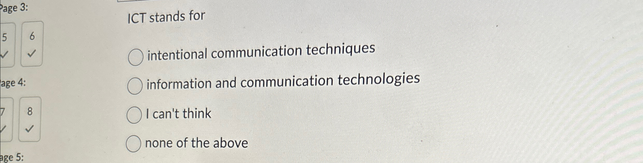 Solved ICT stands for intentional communication techniques | Chegg.com