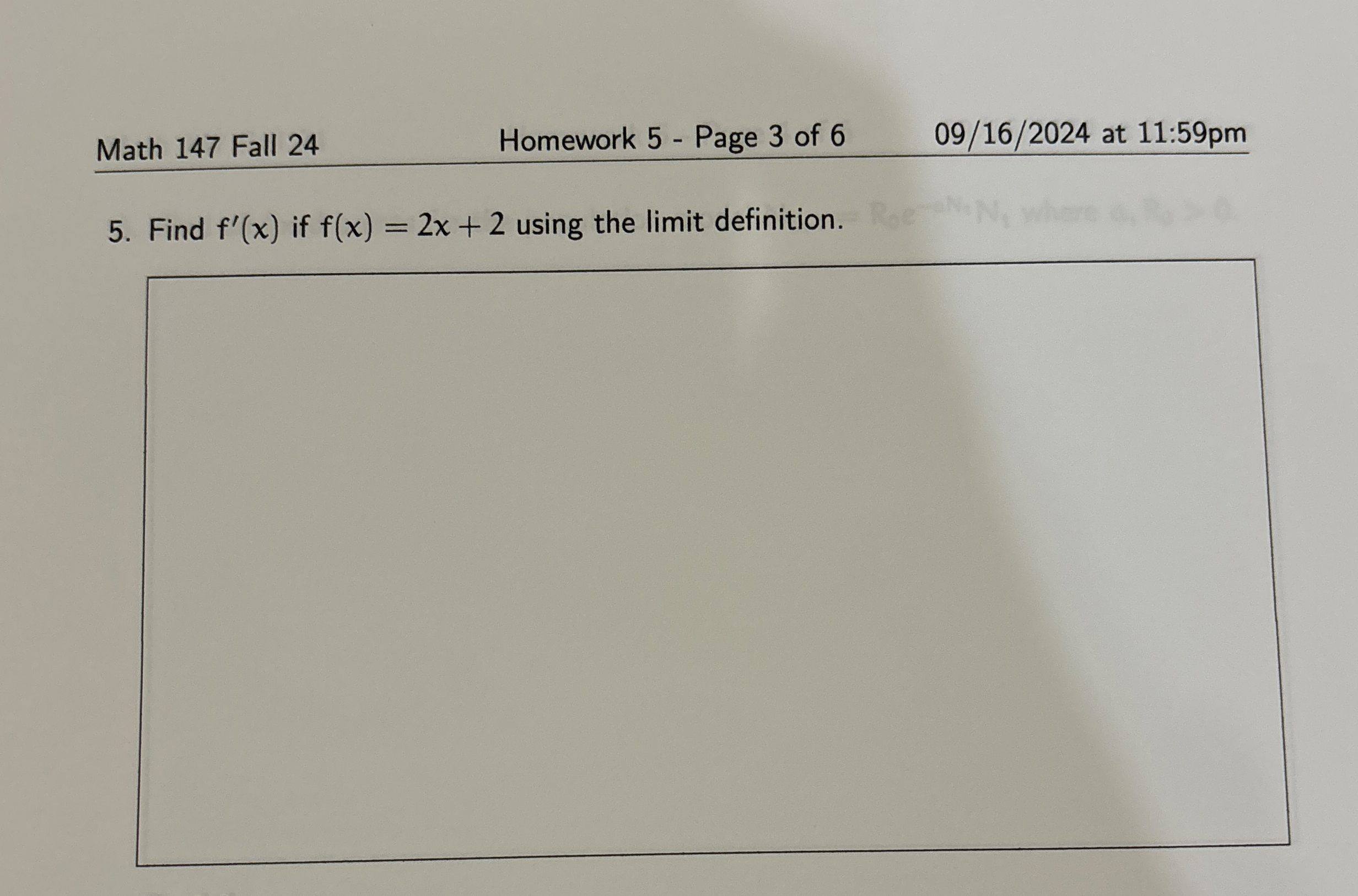 Math 147 ﻿Fall 24Homework 5 ﻿Page 3 ﻿of 609/16/2024