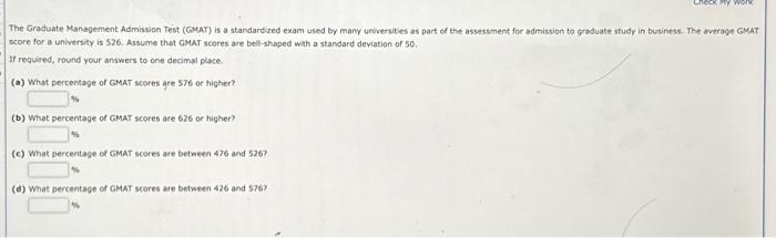 Solved The Graduate Management Admission Test (GMAT) Is A | Chegg.com