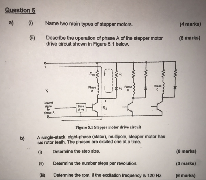 Solved Question 5 a 0 Name two main types of stepper Chegg