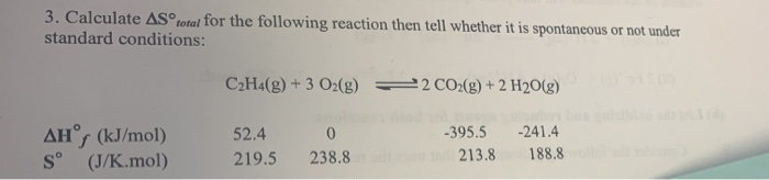 Solved 3 Calculate As Total For The Following Reaction Then Chegg Solved 3 Calculate As Total For The Following Reaction Then Chegg