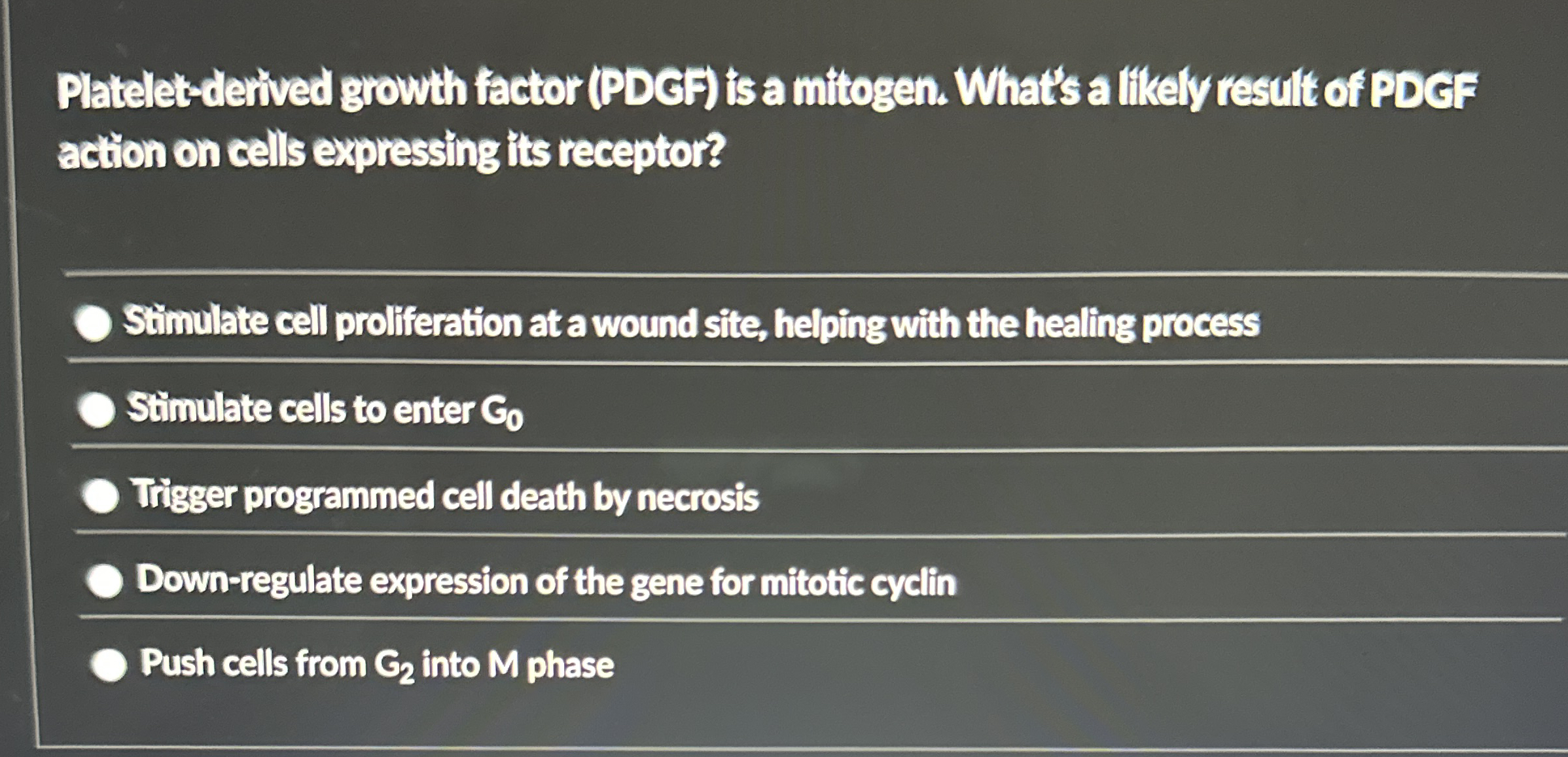 Solved Platelet-derived grow th fector (PDCF) ﻿is a mitogen. | Chegg.com