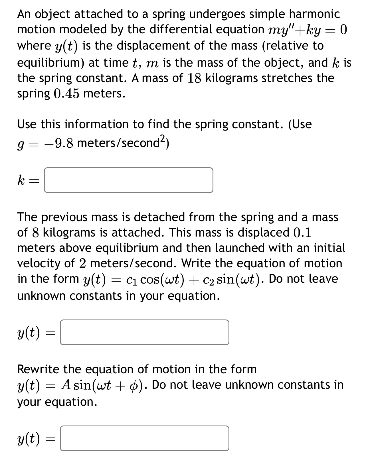 Solved An object attached to a spring undergoes simple | Chegg.com