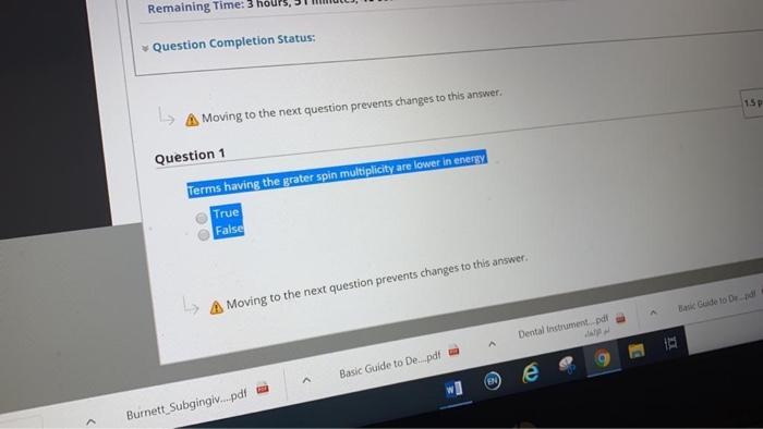 Solved Remaining Time: 3 hours, Question Completion Status: | Chegg.com