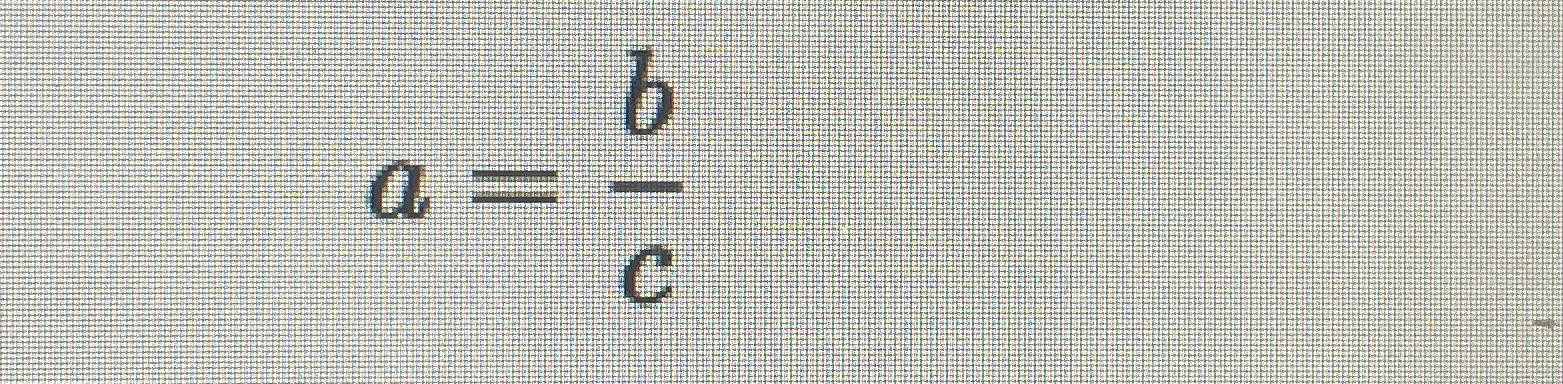 Solved A=bcSolve For C | Chegg.com