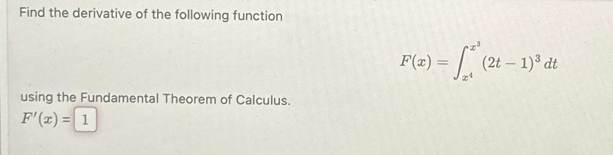 Solved Find the derivative of the following | Chegg.com