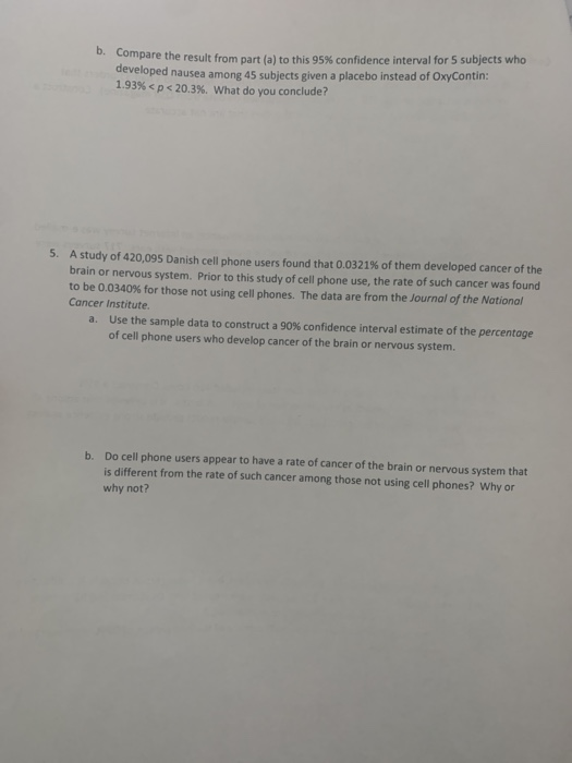 Solved Confidence interval Worksheet 1. In a study of the | Chegg.com
