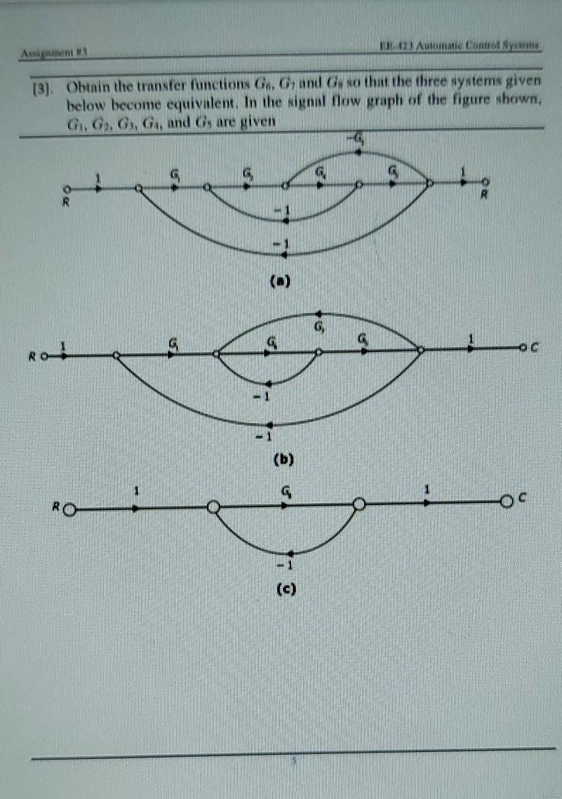 Solved (1). Draw the signal flow graph and find the transfer | Chegg.com