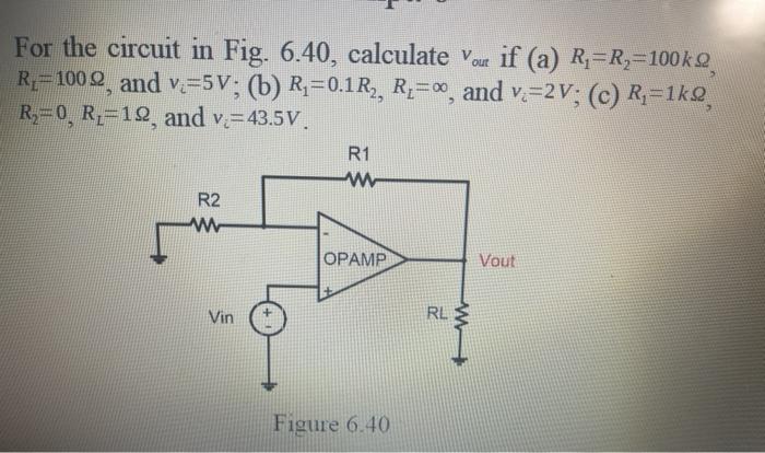 Solved For the circuit in Fig. 6.40, calculate vou if (a) | Chegg.com