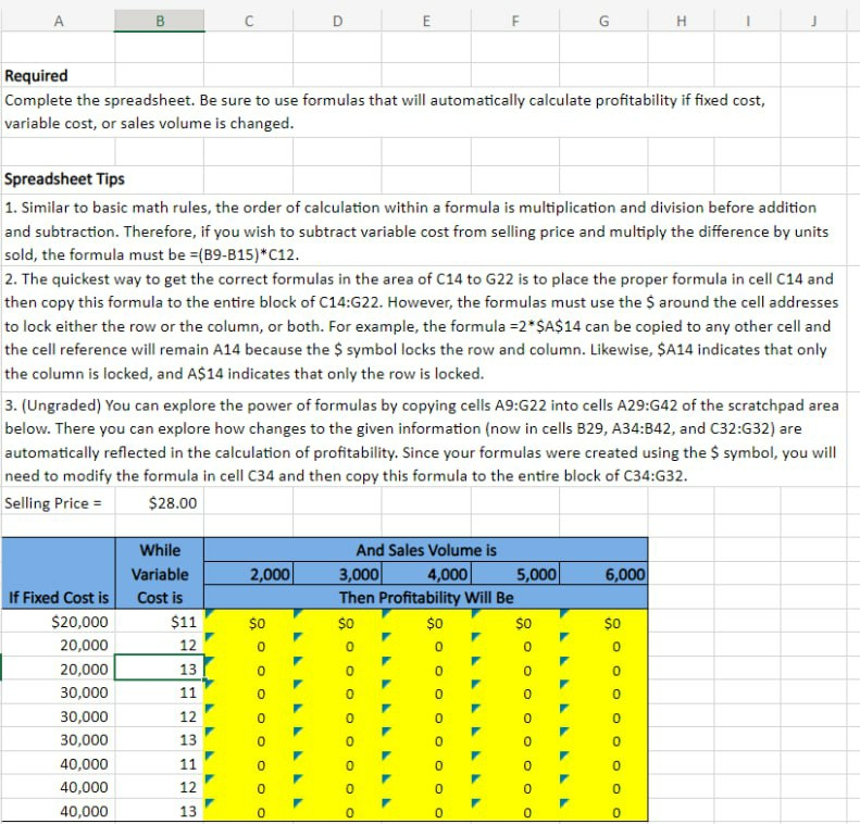 RequiredComplete the spreadsheet. Be sure to use | Chegg.com