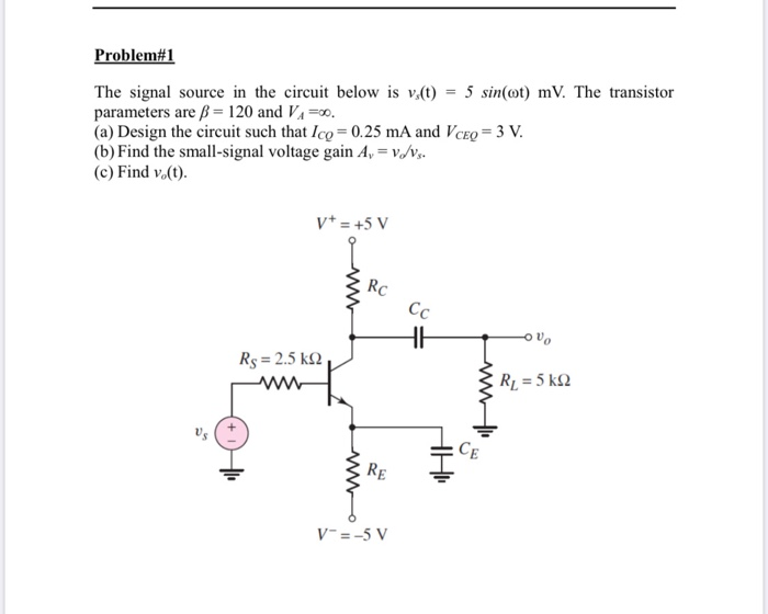 Solved Problem 1 The Signal Source In The Circuit Below I Chegg Com