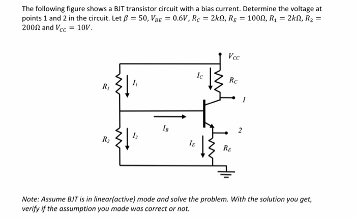 Solved The following figure shows a BJT transistor circuit | Chegg.com