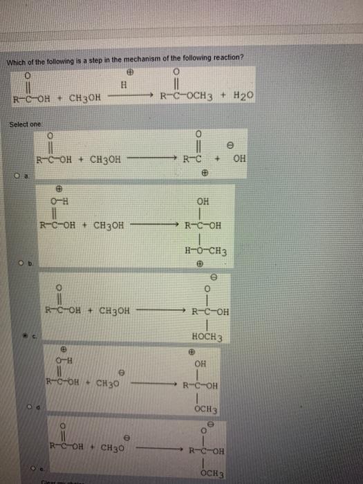 Solved Which of the following is a step in the mechanism of | Chegg.com