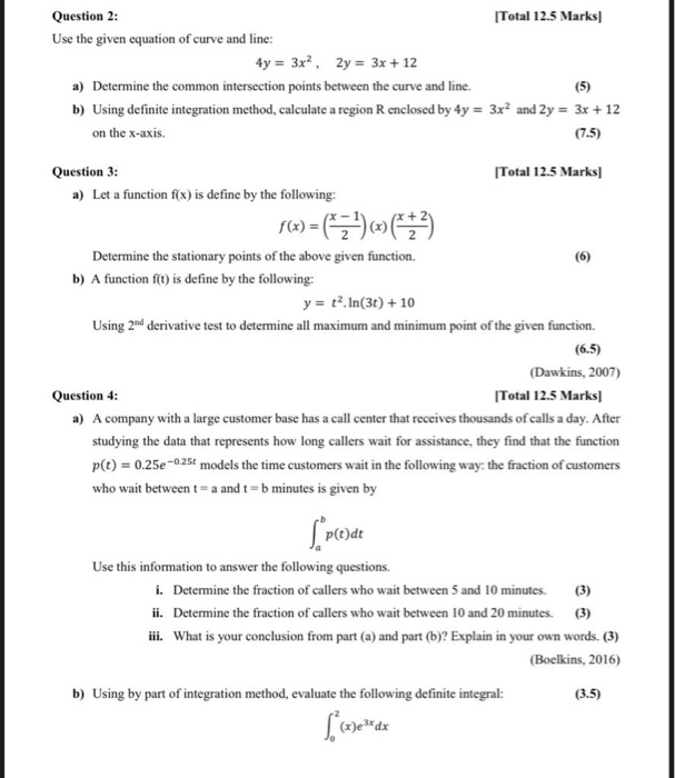 Solved Question 2: Total 12.5 Marks] Use the given equation | Chegg.com