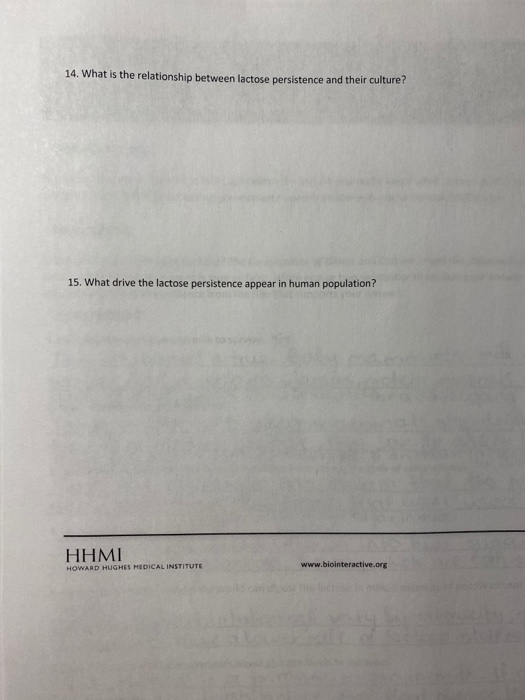 Solved 14. What is the relationship between lactose