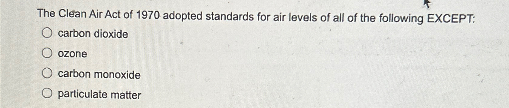 the clean air act of 1970 placed emission standards on the following