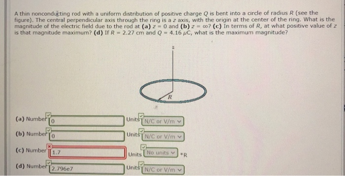 Solved A Thin Nonconducting Rod With A Uniform Distribution | Chegg.com