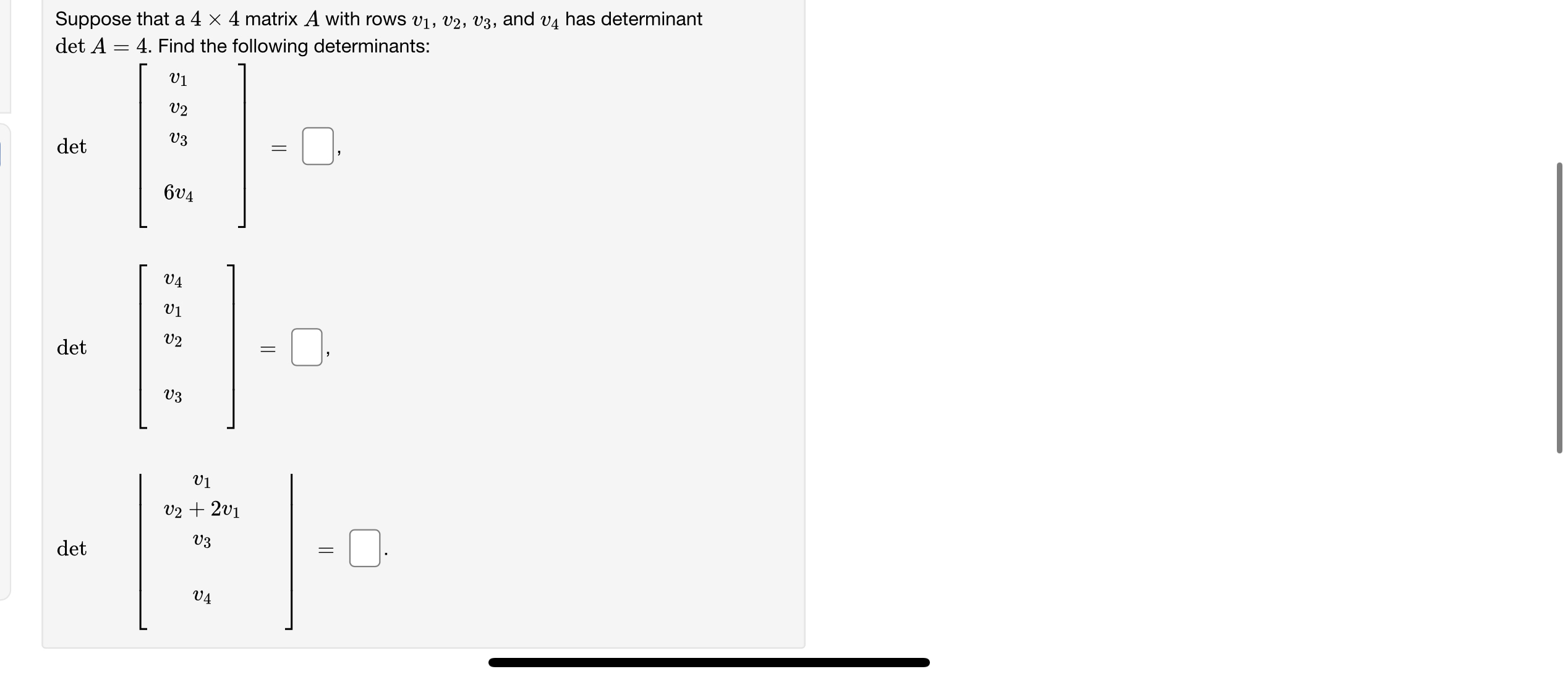 Solved Suppose That A 4×4 ﻿matrix A With Rows V1,v2,v3, ﻿and | Chegg.com