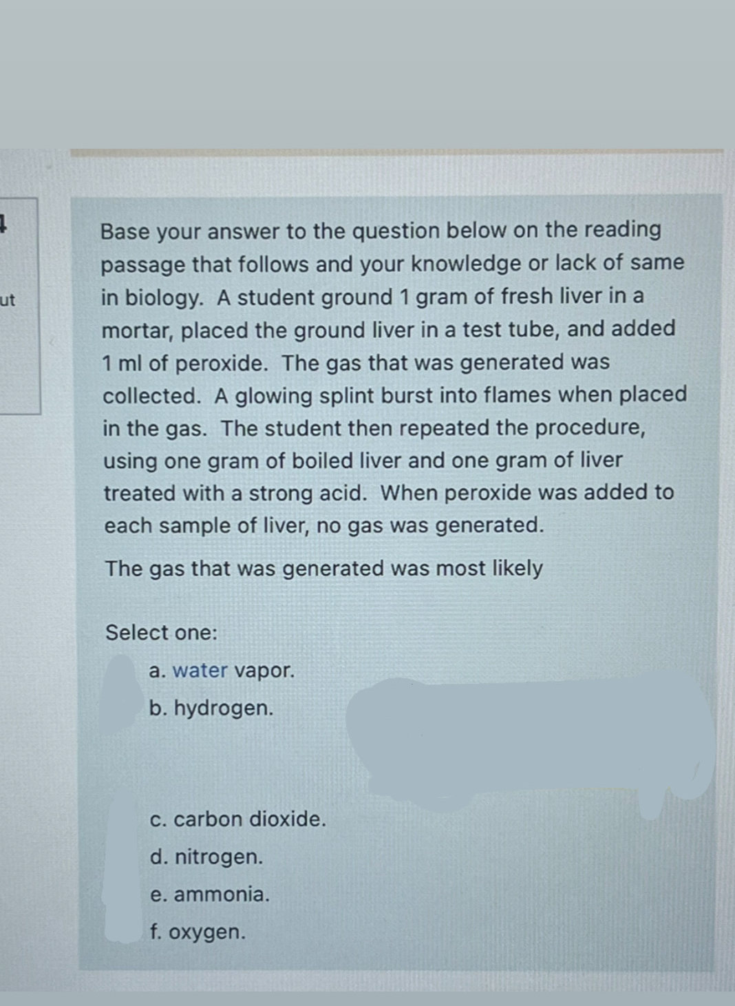 Solved Base your answer to the question below on the reading | Chegg.com