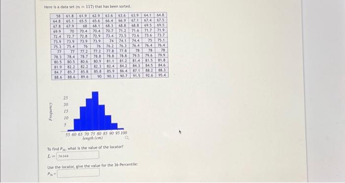 Solved Here Is A Data Set (n=117) That Has Been Sorted. To | Chegg.com