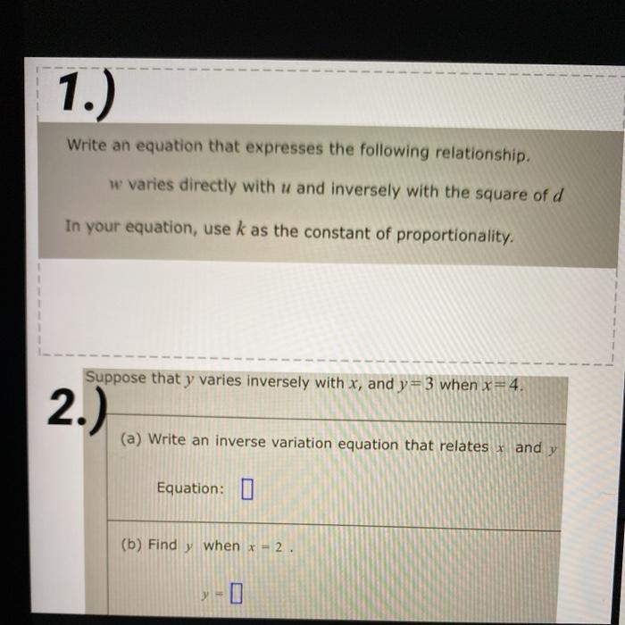Solved 1.) Write an equation that expresses the following | Chegg.com