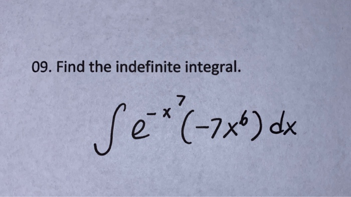 Solved 09 Find The Indefinite Integral Sex 7x Dx 8155