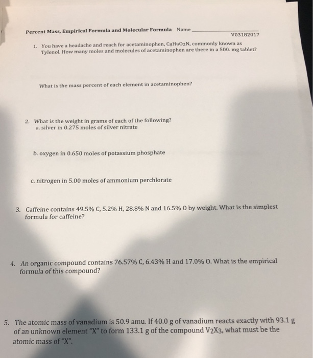 Molecular formulas answer key image