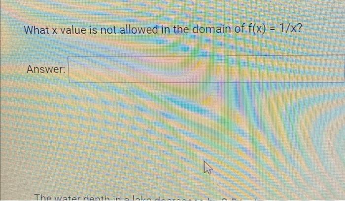 Solved What x value is not allowed in the domain of f(x) = | Chegg.com